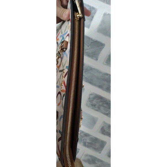 Calvin Klein Serafina Purse Tote Cherub White Multi One Size Allover Monogram - Picture 12 of 15